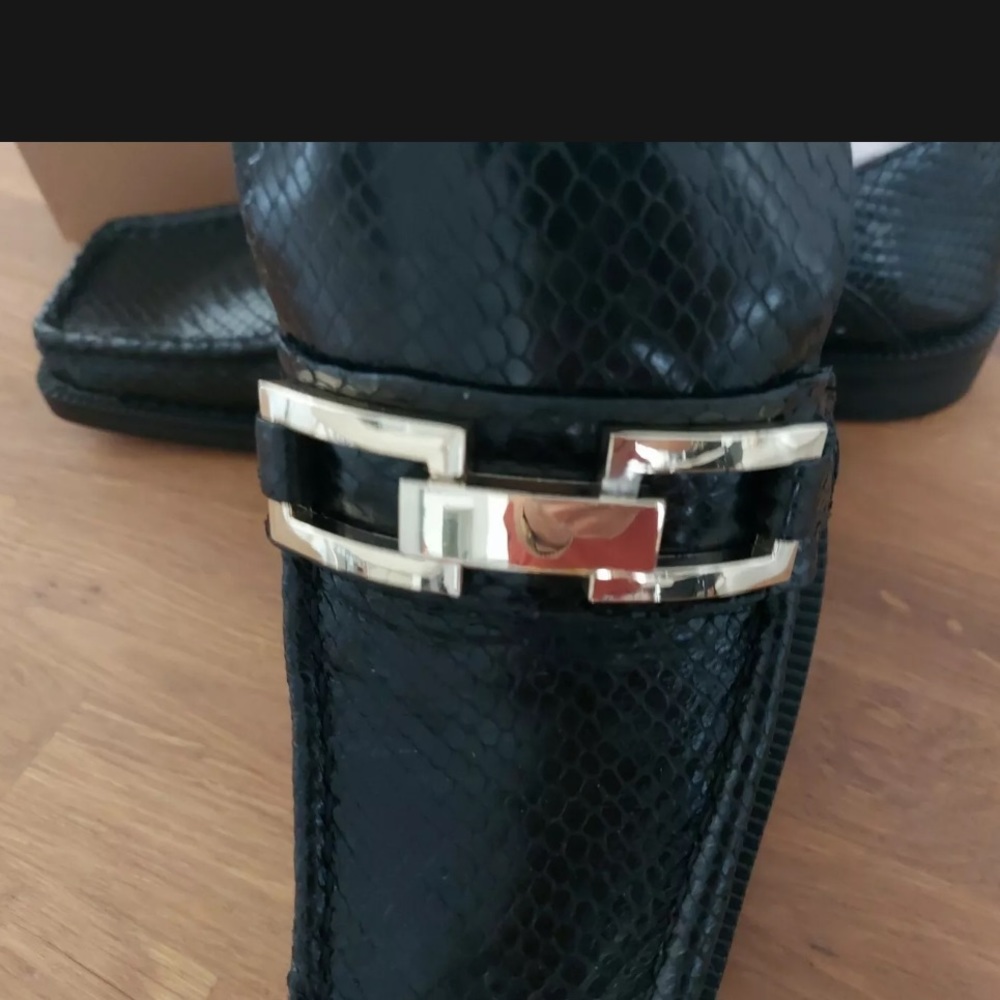 ZARA ANIMAL PRINT 100% COW LEATHER FLAT LOAFERS - Picture 6 of 9